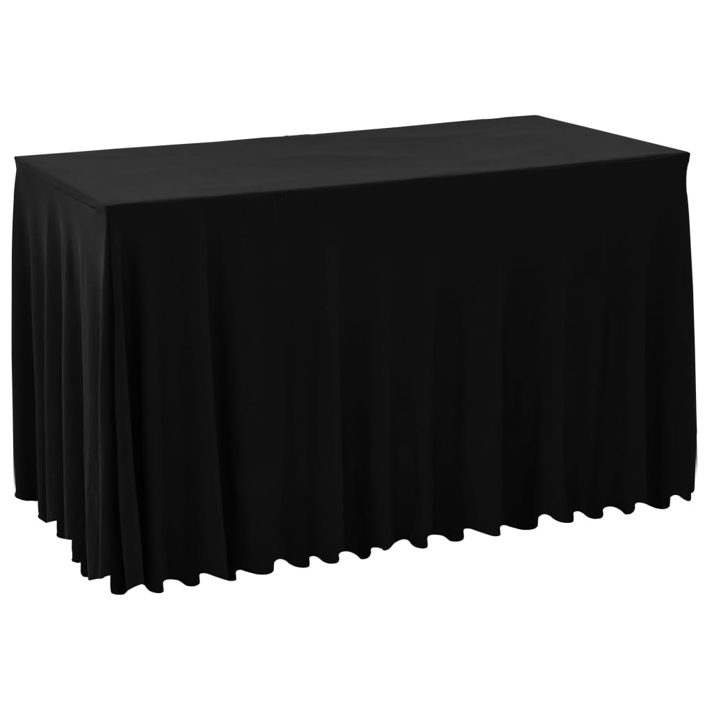 vidaXL Naťahovacie obrusy na stôl so závesom 2 ks čierne 120x60,5x74cm