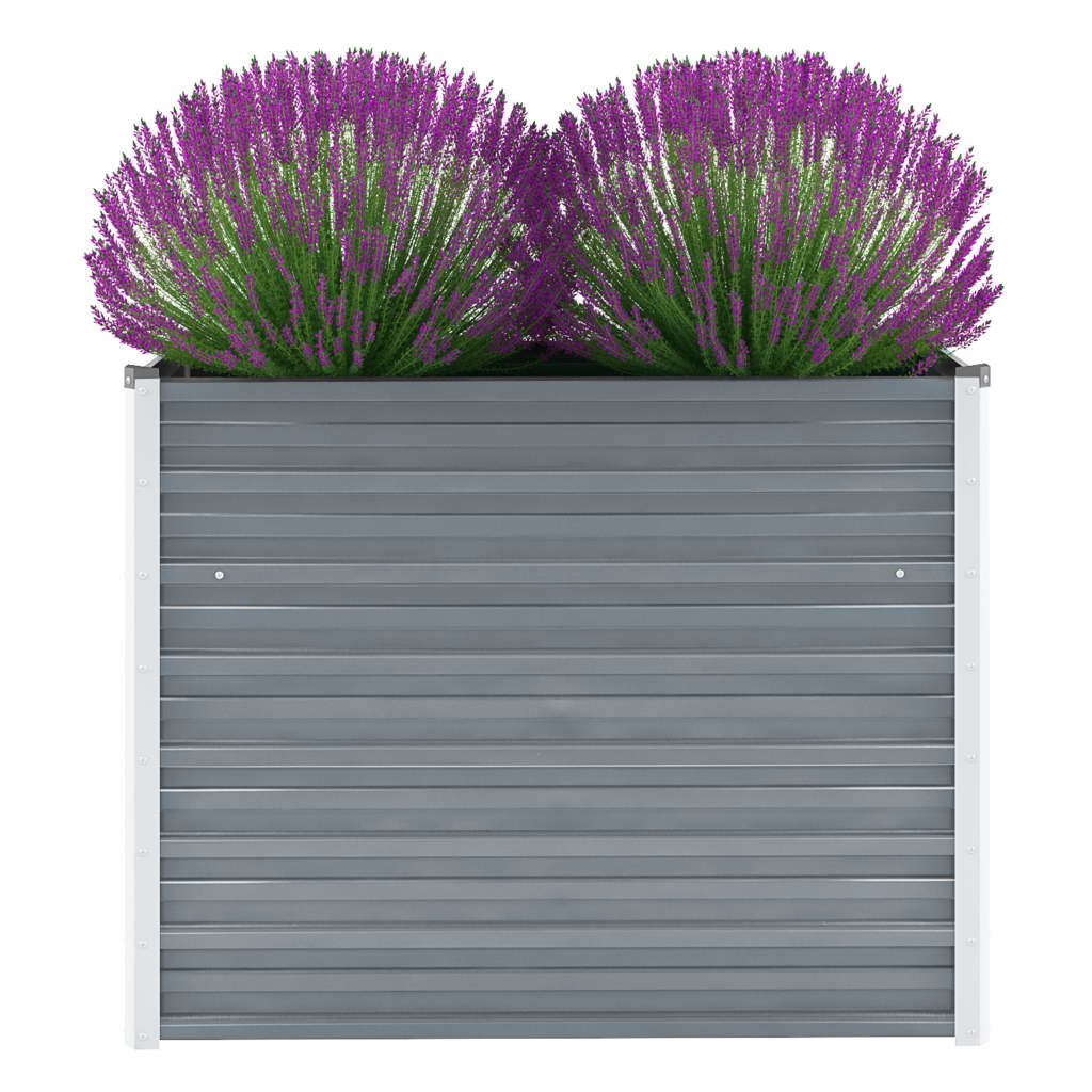 vidaXL Záhradný kvetináč, pozinkovaná oceľ, 100x40x77 cm, sivý