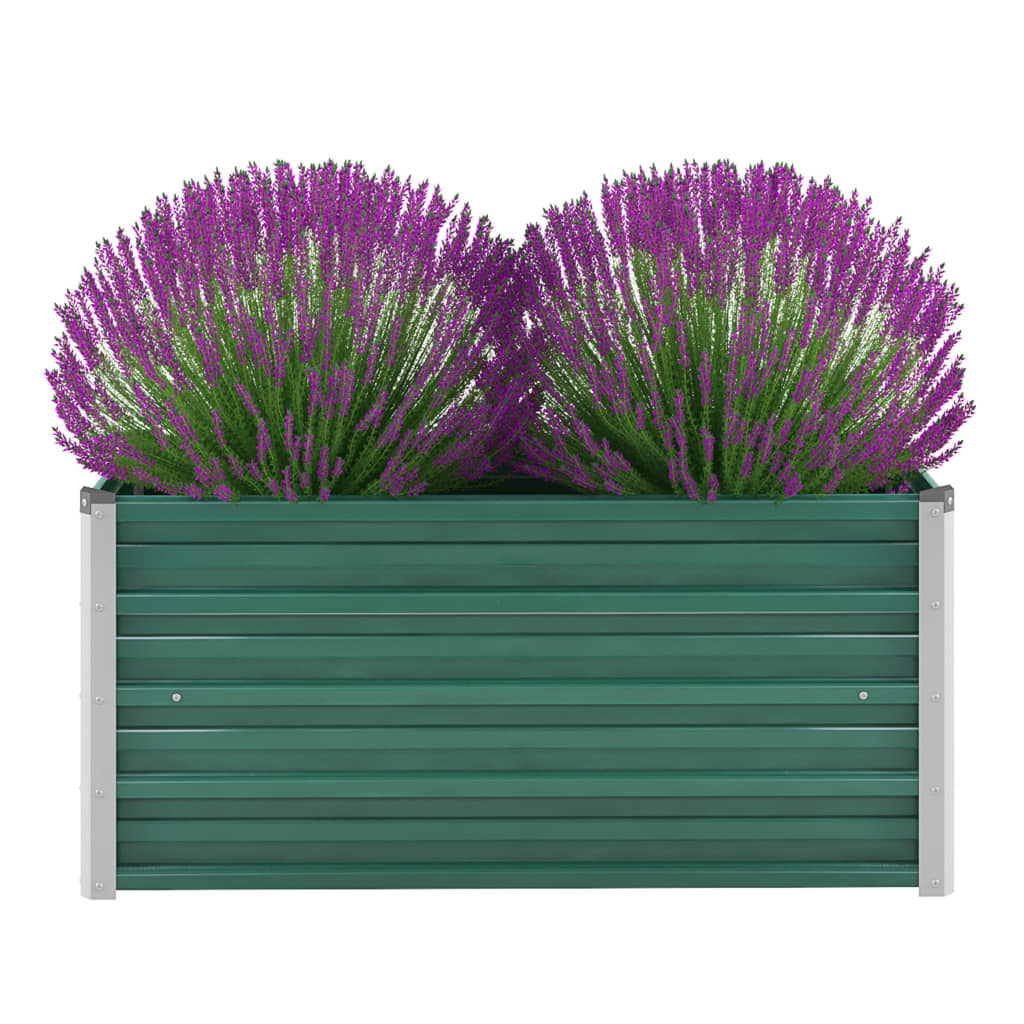 vidaXL Záhradný kvetináč, pozinkovaná oceľ, 100x40x45 cm, zelený