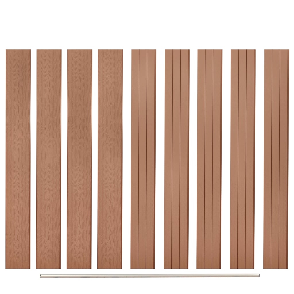 vidaXL Náhradná plotová doska z WPC 9 ks, 170 cm, hnedá