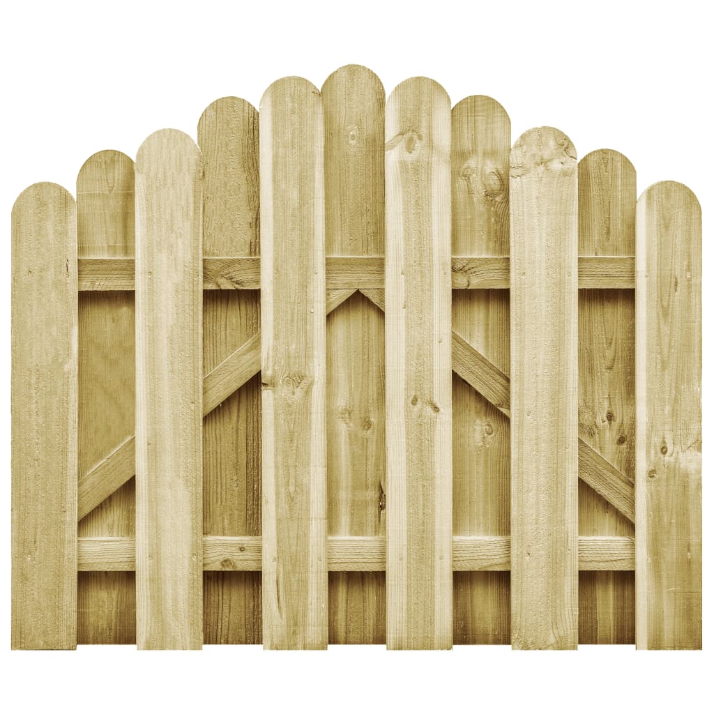 vidaXL Záhradná brána FSC impregnované borovicové drevo 100x75 cm oblúkový dizajn