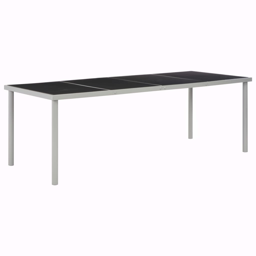 vidaXL Vonkajší jedálenský stôl čierny 220x90x74,5 cm oceľový