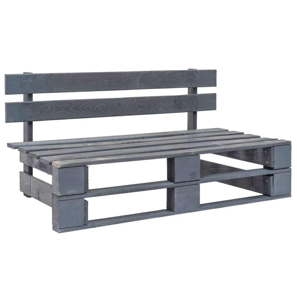 vidaXL Záhradná paletová lavička z FSC dreva sivá 