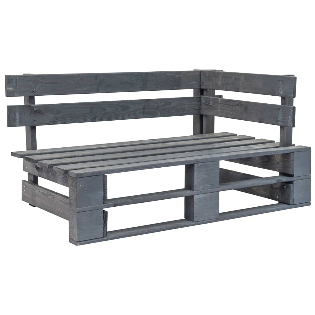 vidaXL Záhradná paletová rohová lavička z FSC dreva sivá 