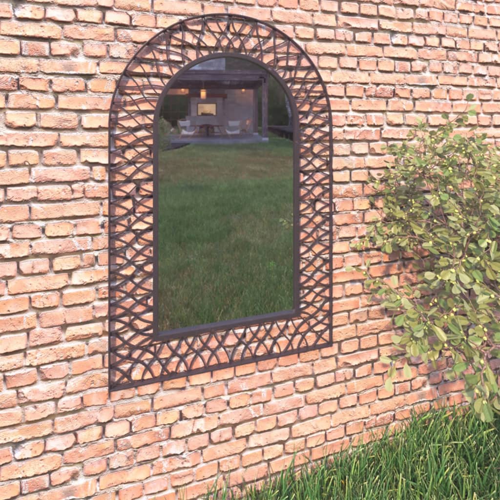 vidaXL Záhradné zrkadlo klenuté 50x80 cm čierne (245919)  