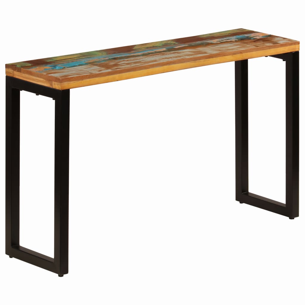 vidaXL Príručný stolík z recyklovaného dreva a ocele 120x35x76 cm