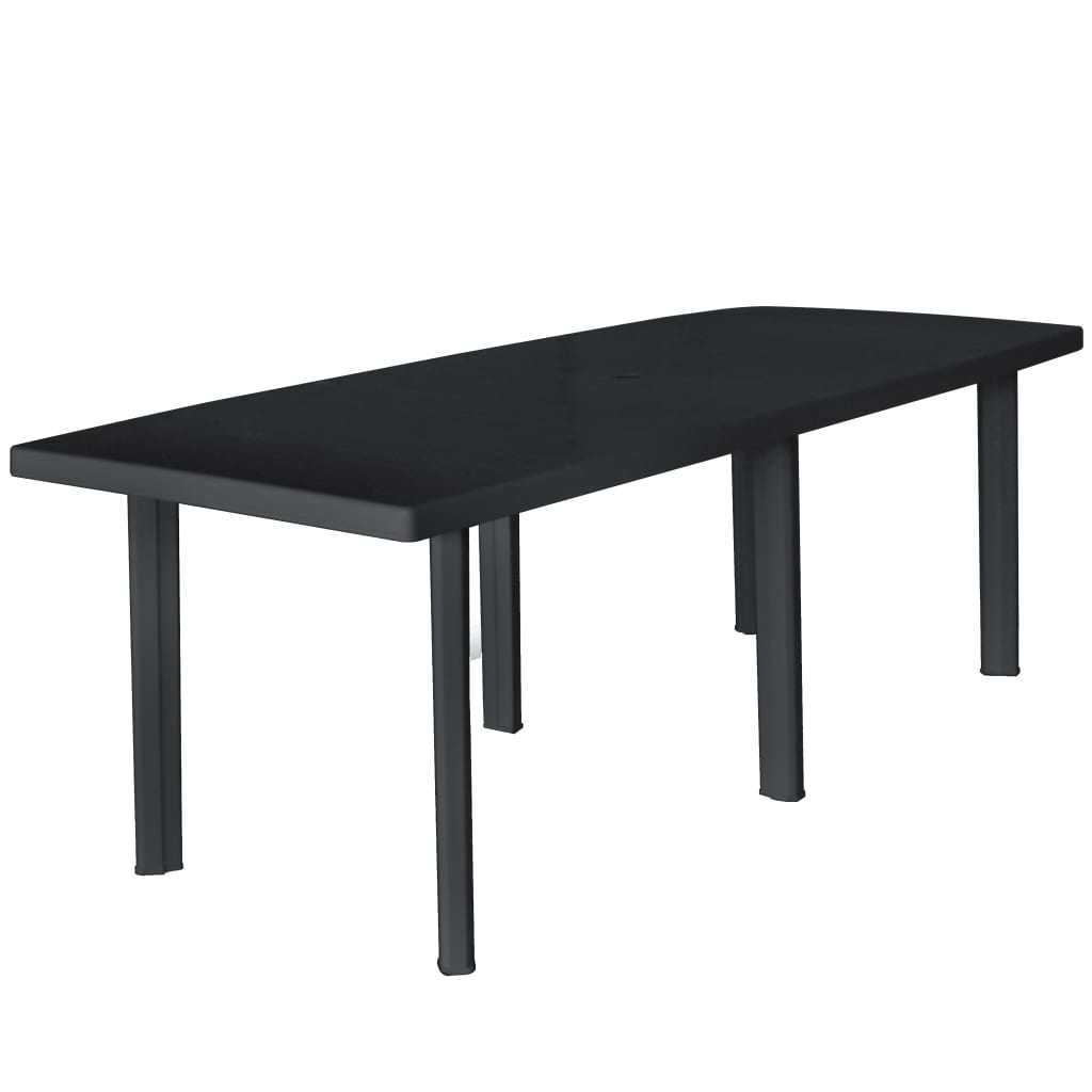 vidaXL Záhradný stôl antracitový 210x96x72 cm plastový