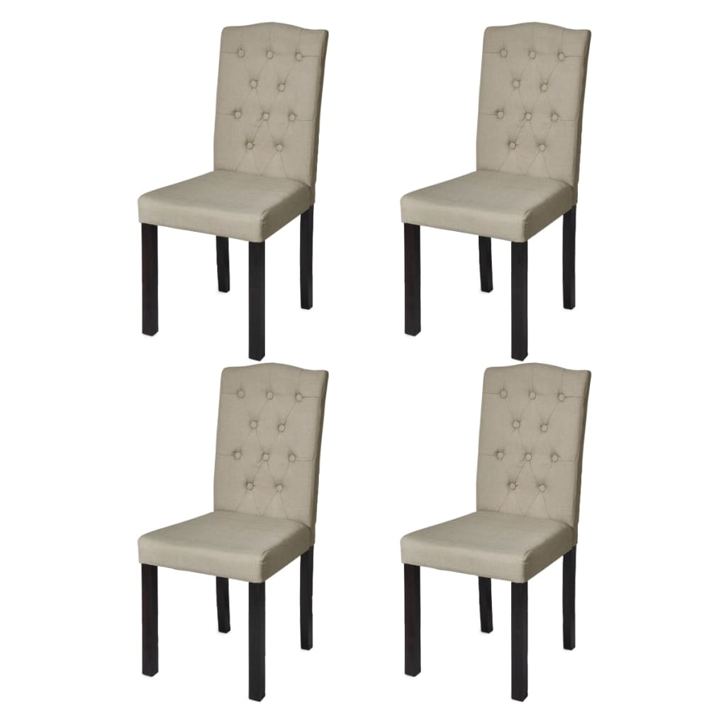vidaXL Jedálenské stoličky 4 ks, béžové, látka