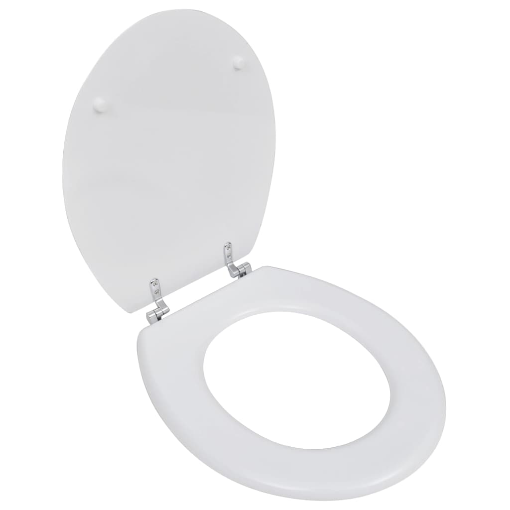 vidaXL WC sedadlo, MDF, tvrdé sklápanie, jednoduchý dizajn, biele