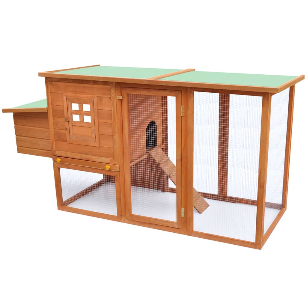 vidaXL Vonkajšia klietka/domček pre sliepky s 1 hniezdom, drevená  