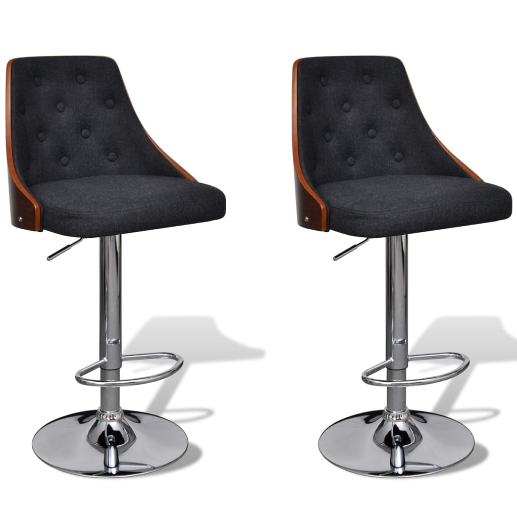 vidaXL Látkové barové stoličky s nastaviteľnou výškou, 2 ks