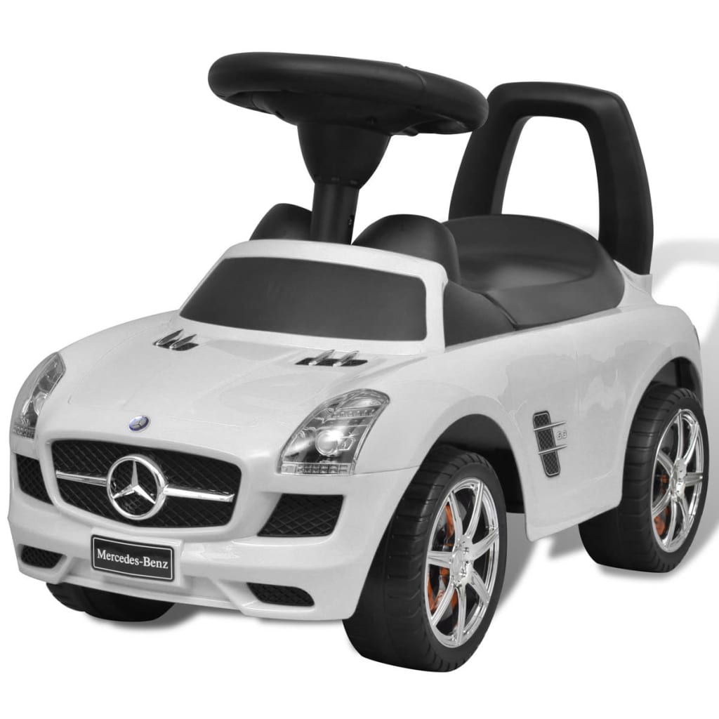 Biele Mercedes Benz detské autíčko na nožný pohon