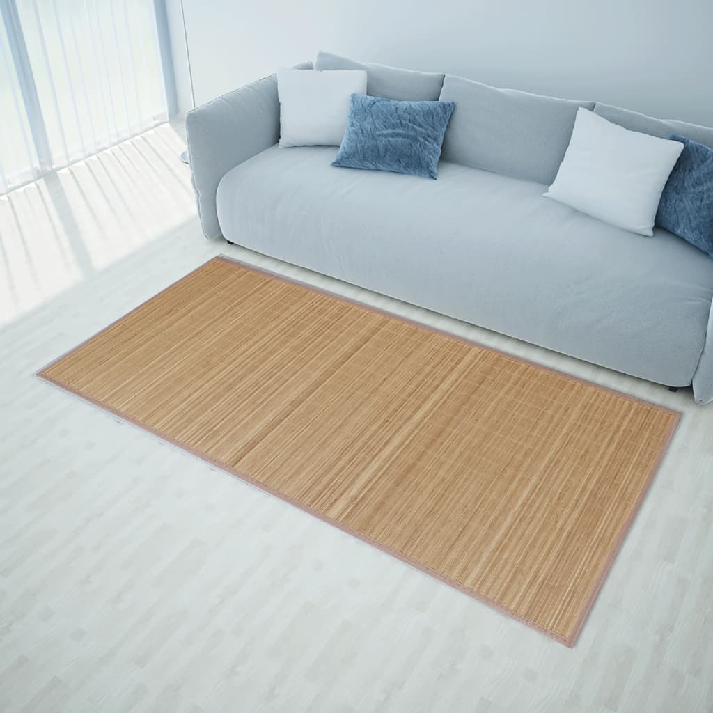 Obdĺžnikový bambusový koberec, hnedá farba 80 x 300 cm