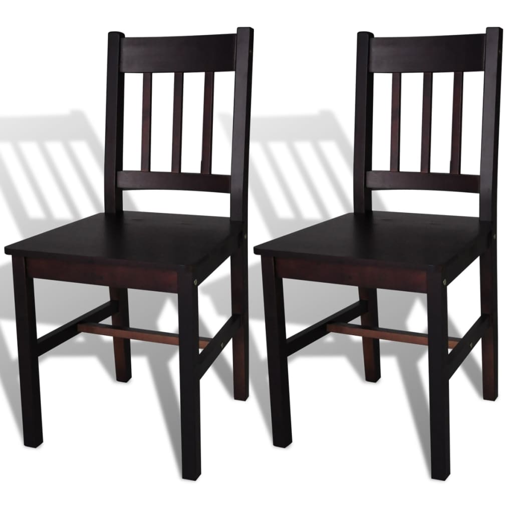 vidaXL Jedálenské stoličky 2 ks, hnedé, borovicové drevo
