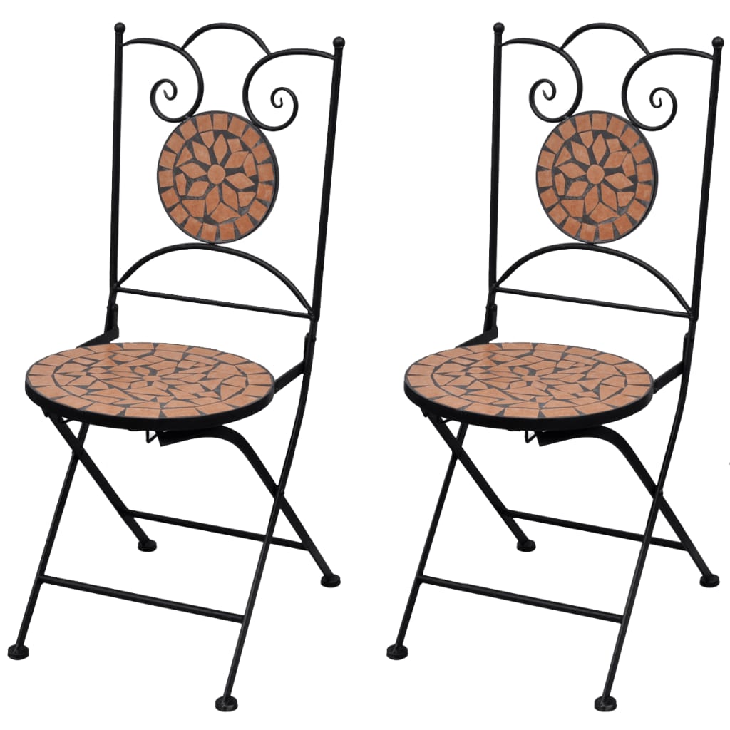 Mozaiková stolička tehlovej farby 2 ks