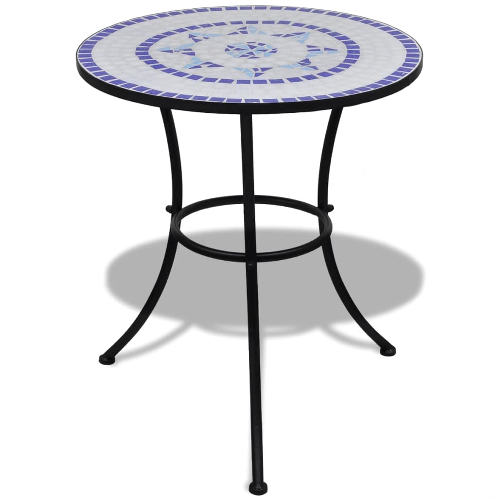 Mozaikový stôl modro bielej farby 60 cm