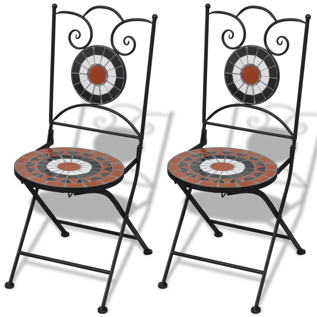 Mozaiková stolička tehlovo bielej farby 2 ks