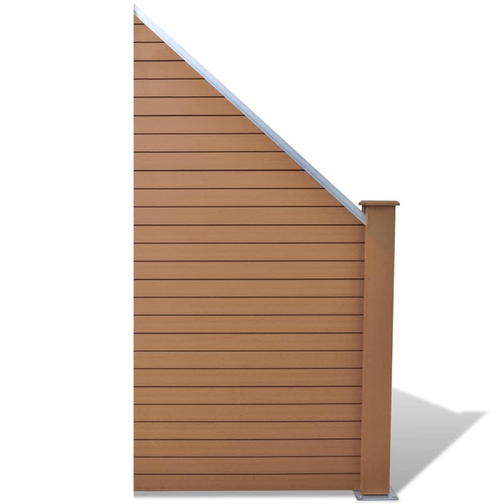 vidaXL Šikmý záhradný plotový panel z drevoplastu, hnedý