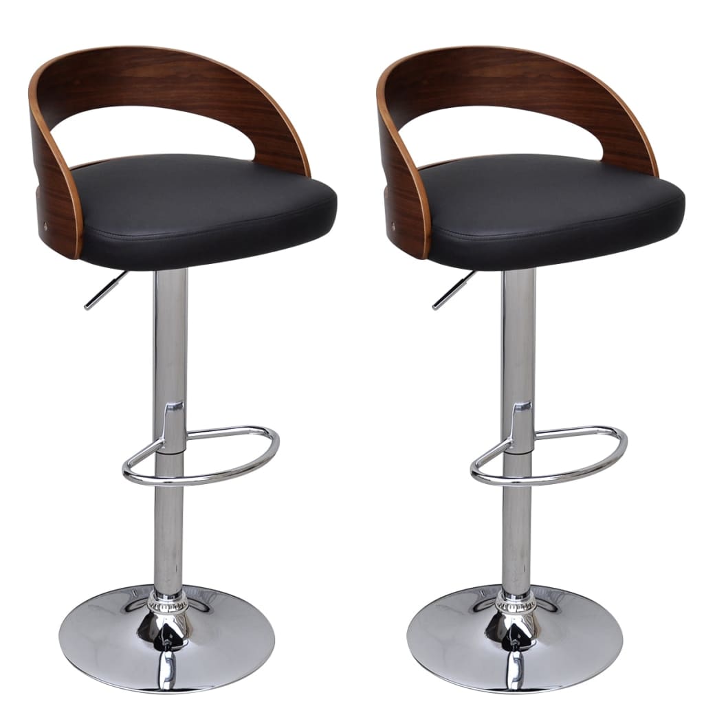 vidaXL Barové stoličky 2 ks, ohýbané drevo 