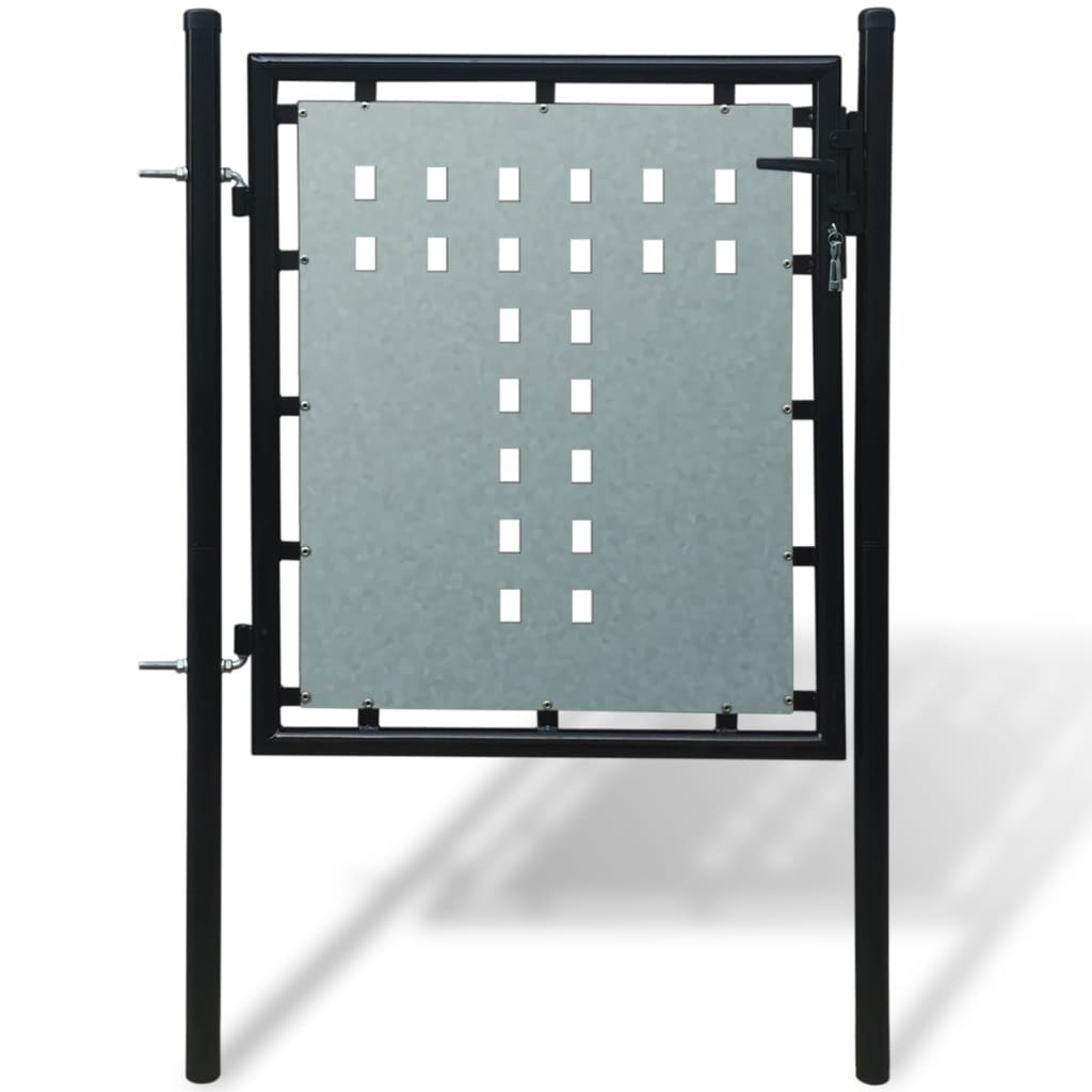Čierna jednokrídlová ozdobná bránka 100 x 125 cm