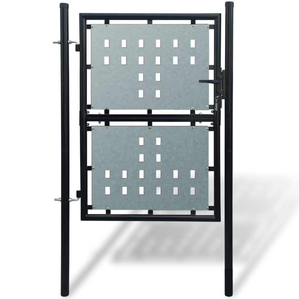 Čierna jednokrídlová ozdobná bránka 100 x 225 cm