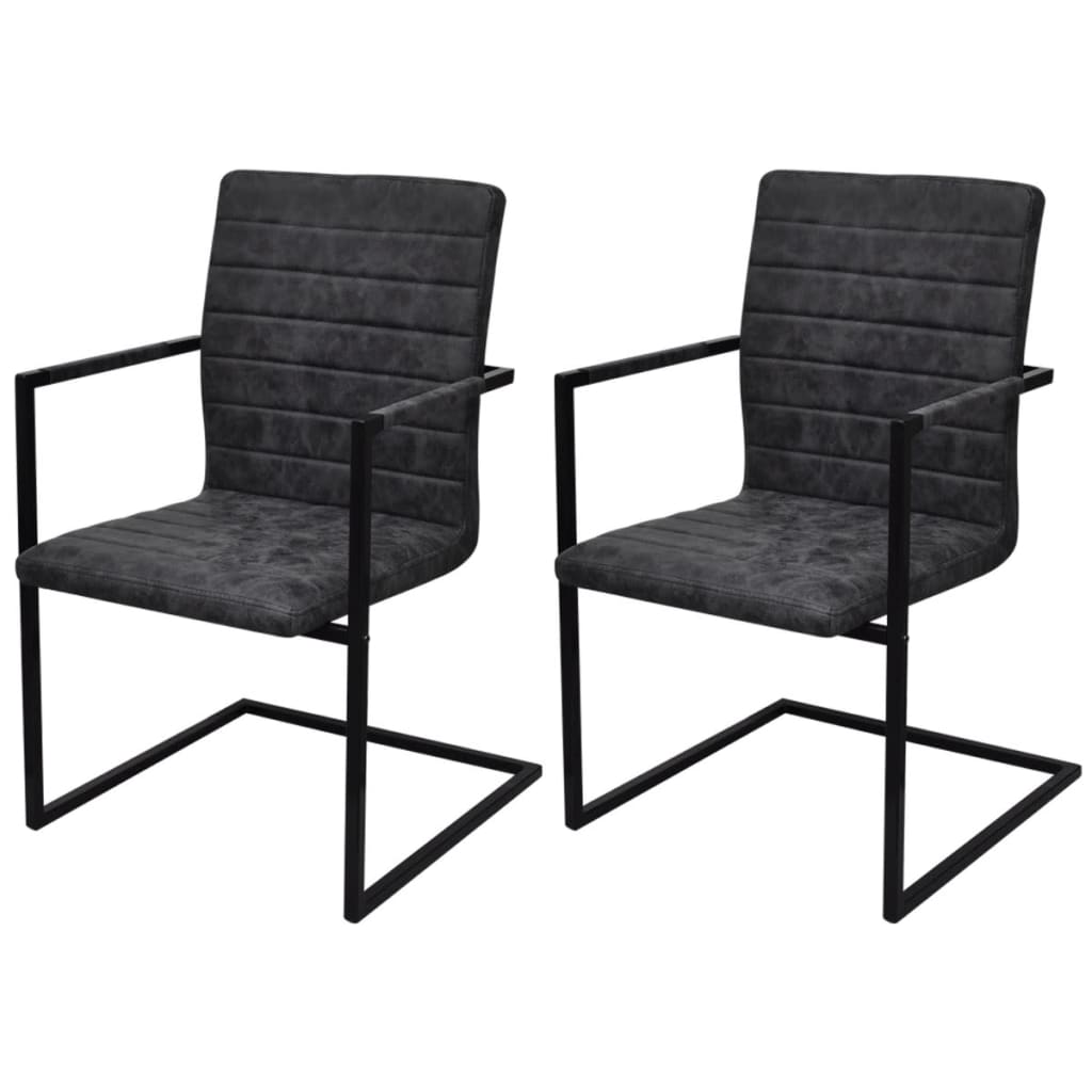 vidaXL Jedálenské stoličky 2 ks, čierne, umelá koža 