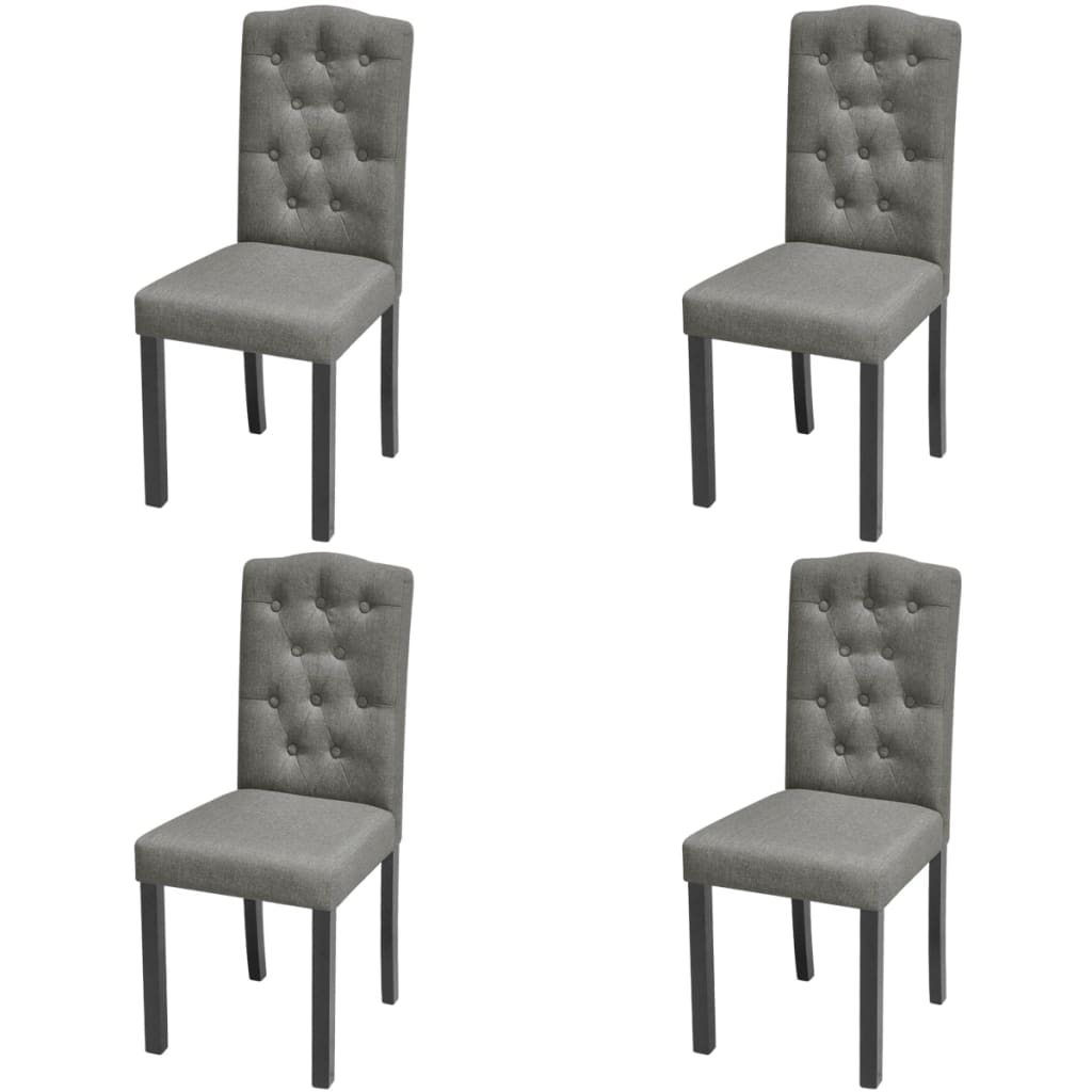 vidaXL Jedálenské stoličky 4 ks, svetlosivé, látka