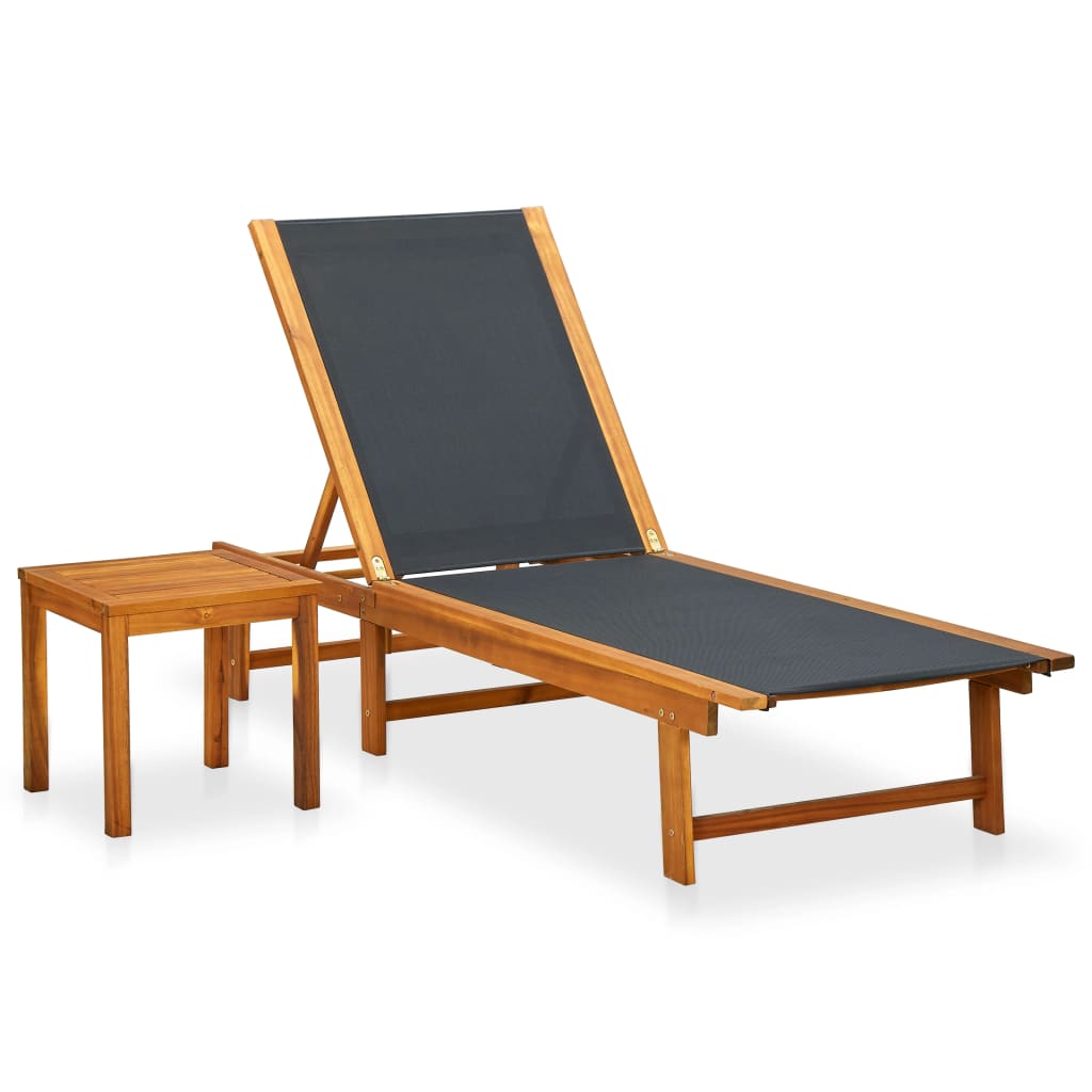 vidaXL Záhradné ležadlo so stolíkom, akáciové drevo