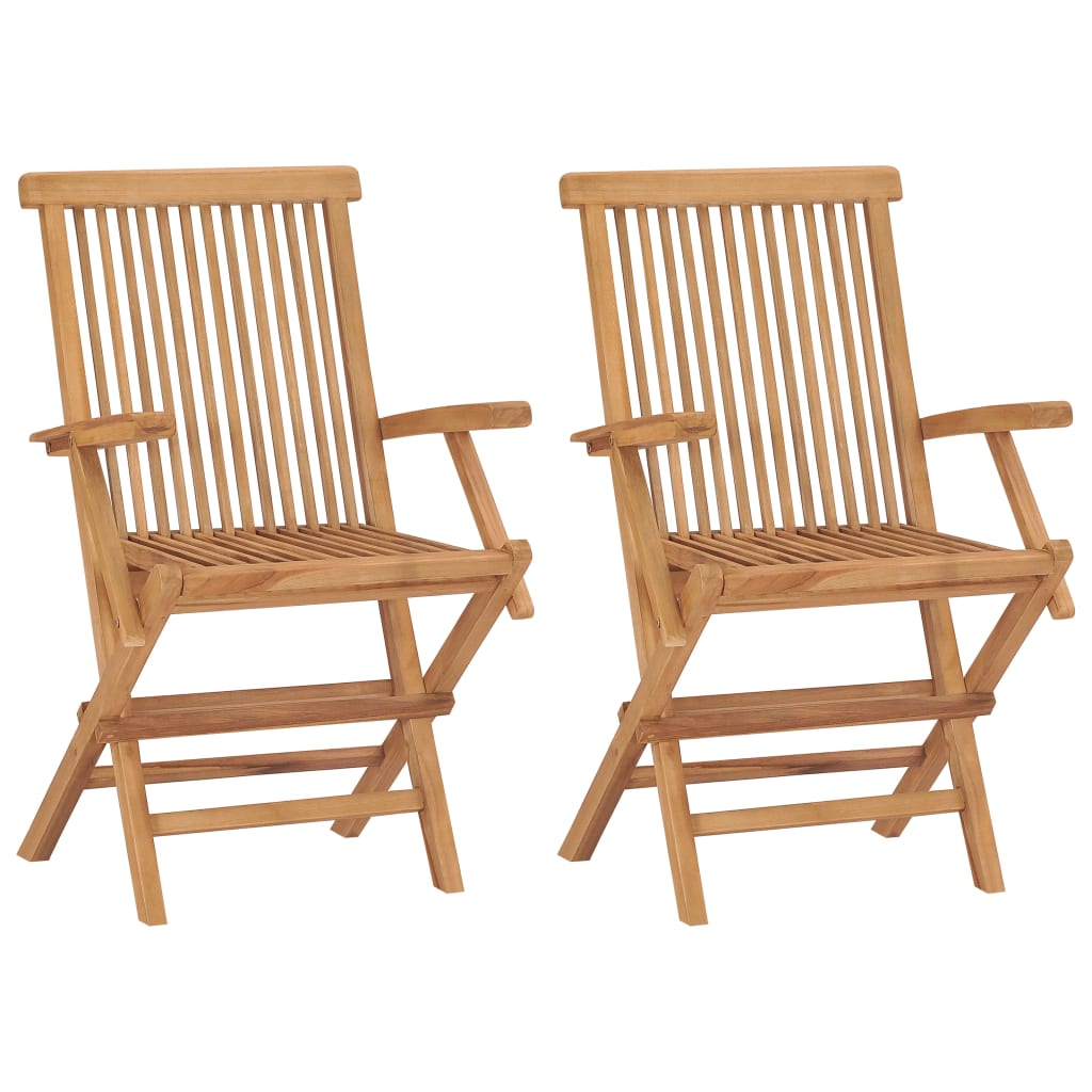 vidaXL Záhradné stoličky z tíkového dreva 55 x 60 x 89 cm 2 ks