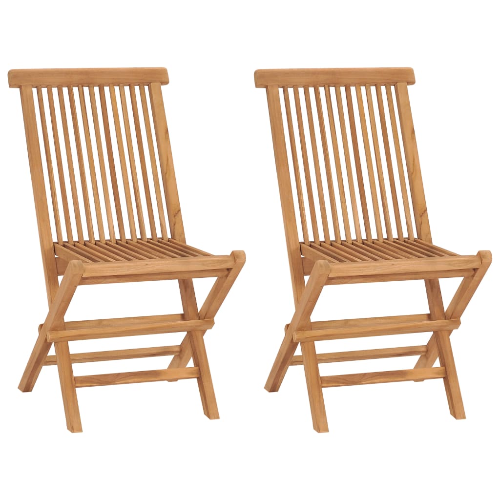 vidaXL Skladacie stoličky z tíkového dreva 2 ks, 47 x 60 x 89 cm