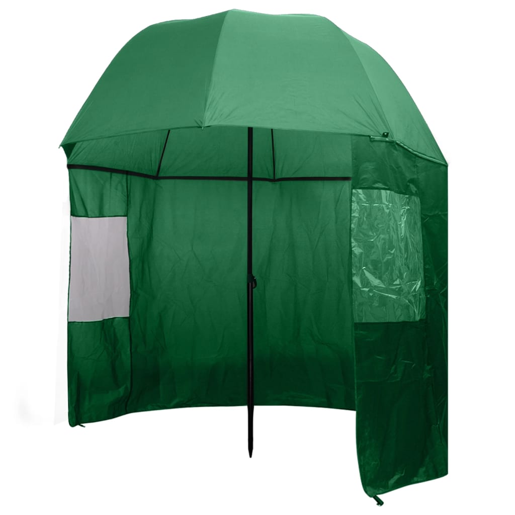 vidaXL Rybársky dáždnik, zelený, 300x240 cm