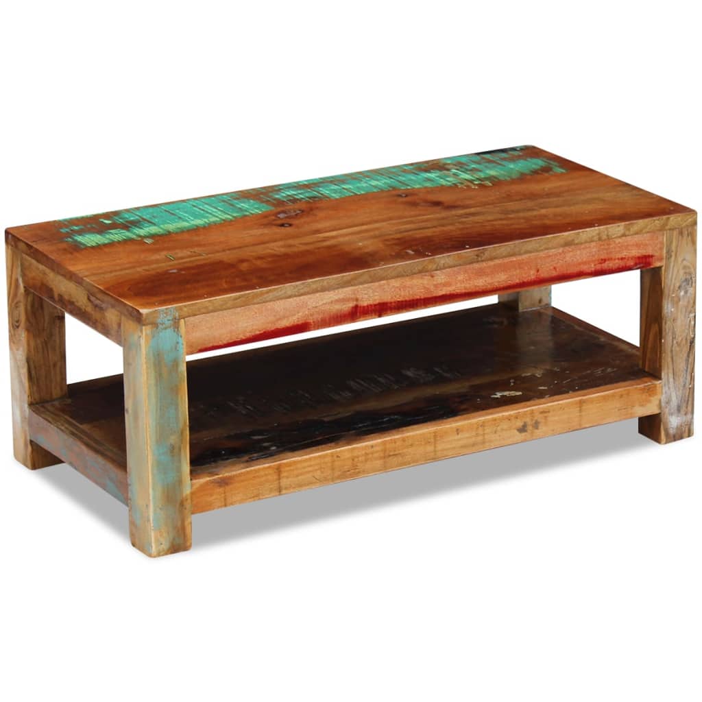 vidaXL Konferenčný stolík z recyklovaného dreva, 90x45x35 cm