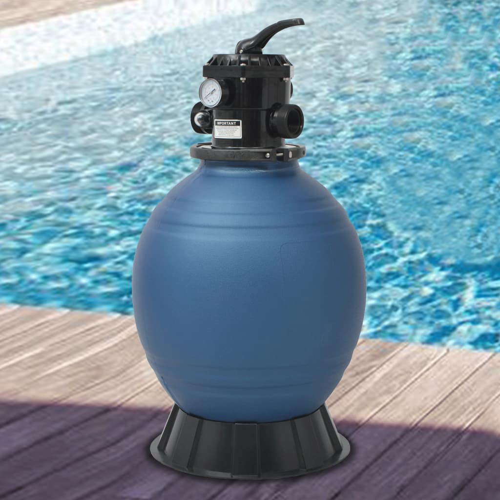 vidaXL Okrúhly bazénový pieskový filter 460 mm/18 inch, modrý