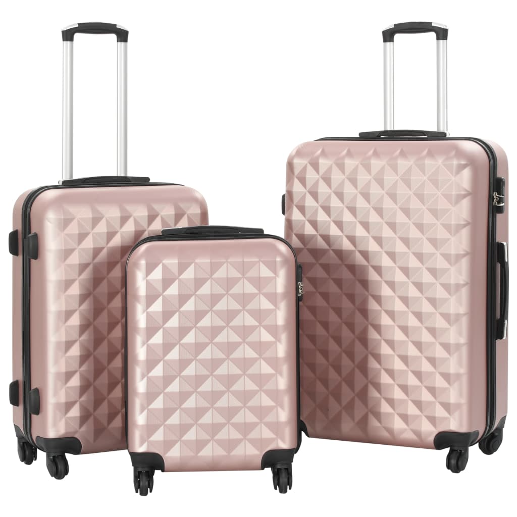 vidaXL Súprava 3 cestovných kufrov s tvrdým krytom ružovo-zlatá ABS