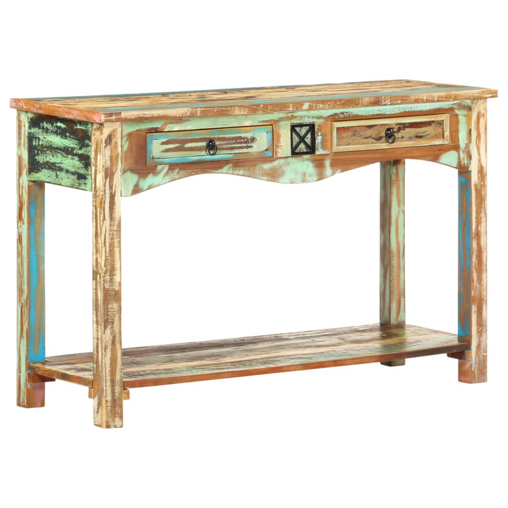 vidaXL Konzolový stolík 120x40x75 cm masívne recyklované drevo