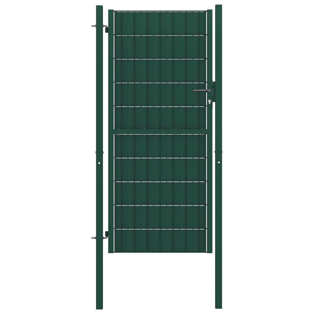 vidaXL Plotová brána, oceľ 100x124 cm, zelená  