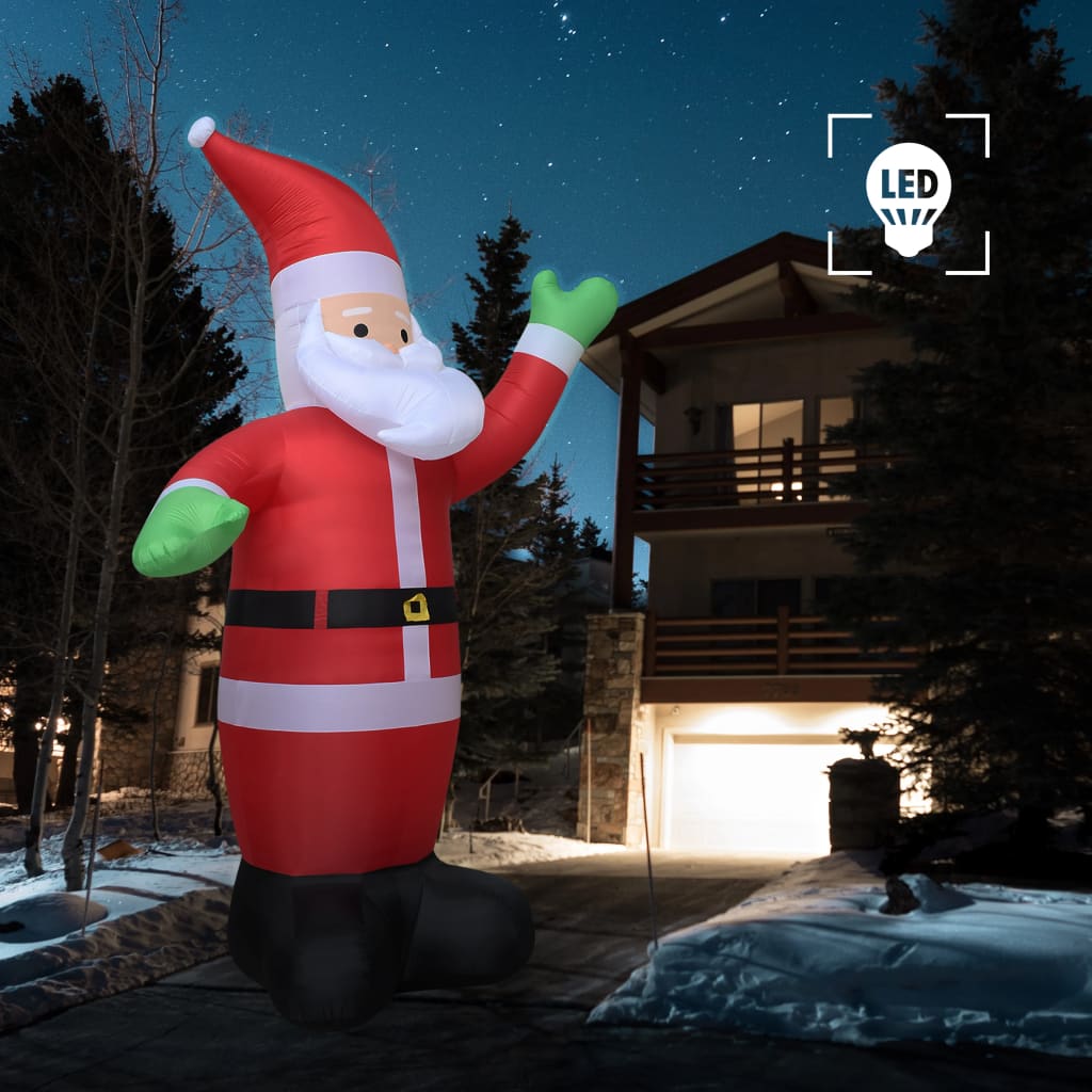 vidaXL Nafukovací vianočný Santa Claus s LED IP44 600 cm XXL