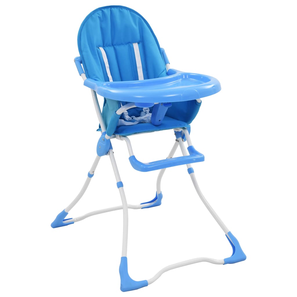 vidaXL Vysoká detská jedálenská stolička modrá a biela  