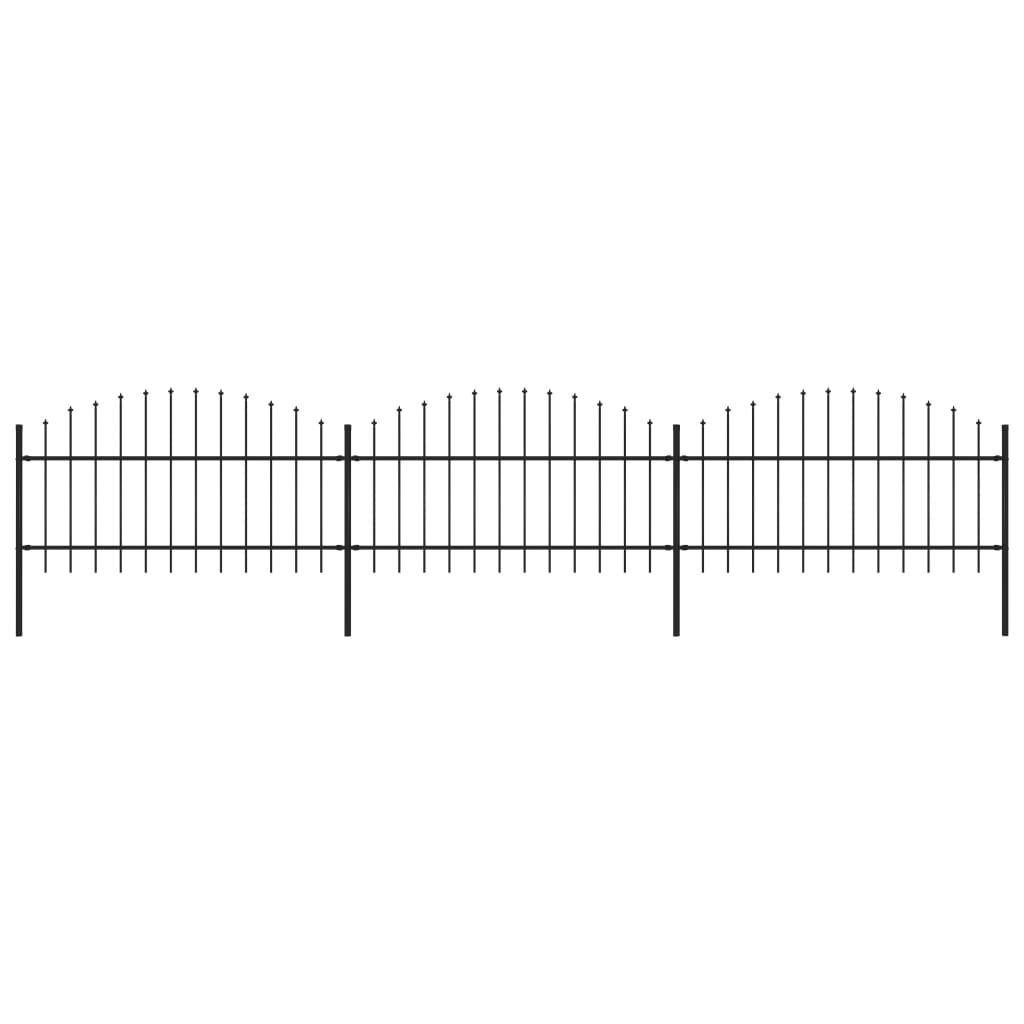 vidaXL Záhradný plot s hrotmi, oceľ (1-1,25)x5,1 m, čierny
