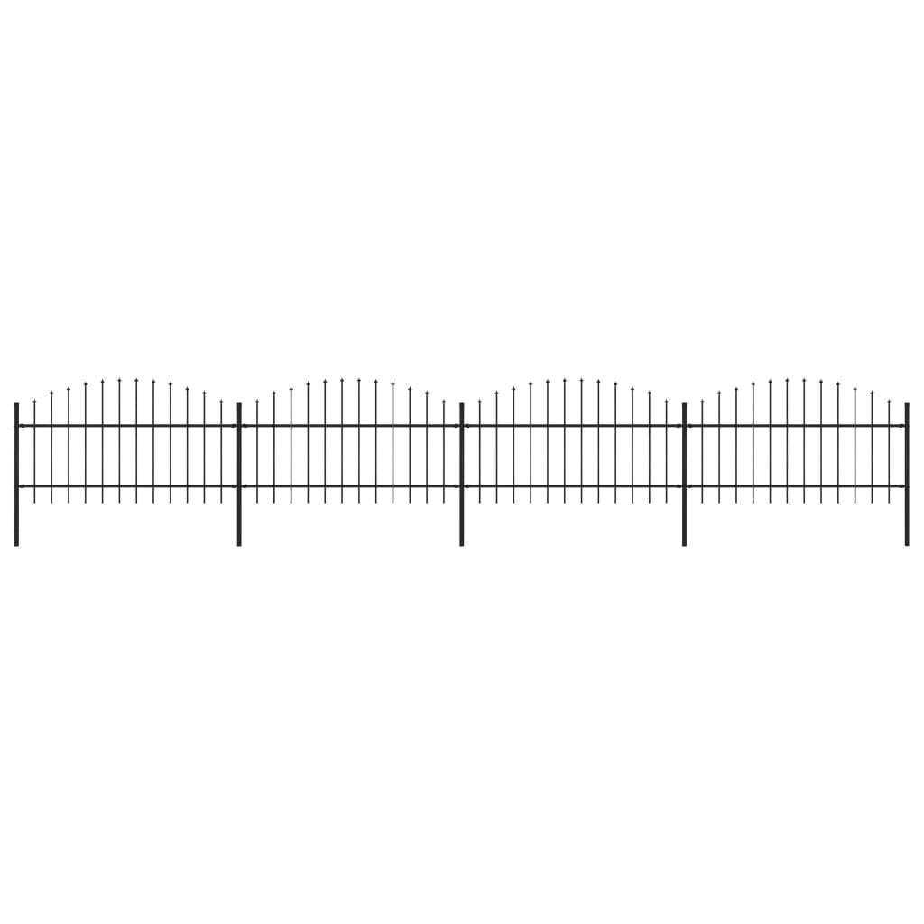 vidaXL Záhradný plot s hrotmi, oceľ (1-1,25)x6,8 m, čierny