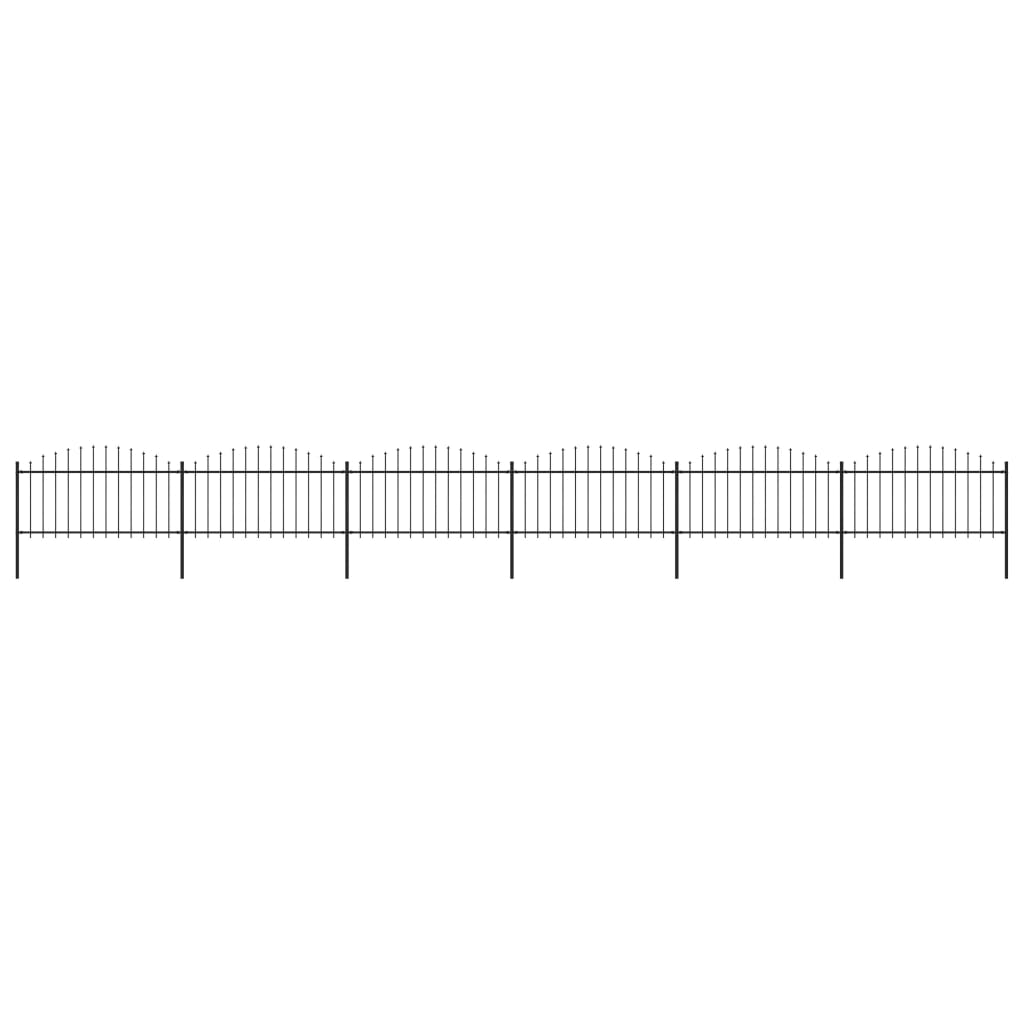 vidaXL Záhradný plot s hrotmi, oceľ (1,25-1,5)x10,2 m, čierny