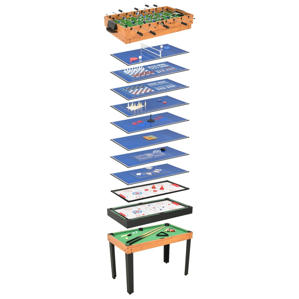 vidaXL 15 v 1 multifunkčný herný stôl javorová farba 121x61x82 cm