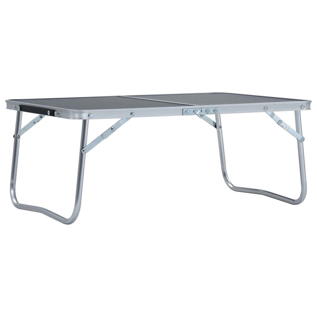 vidaXL Skladací kempingový stôl sivý 60x40 cm hliníkový
