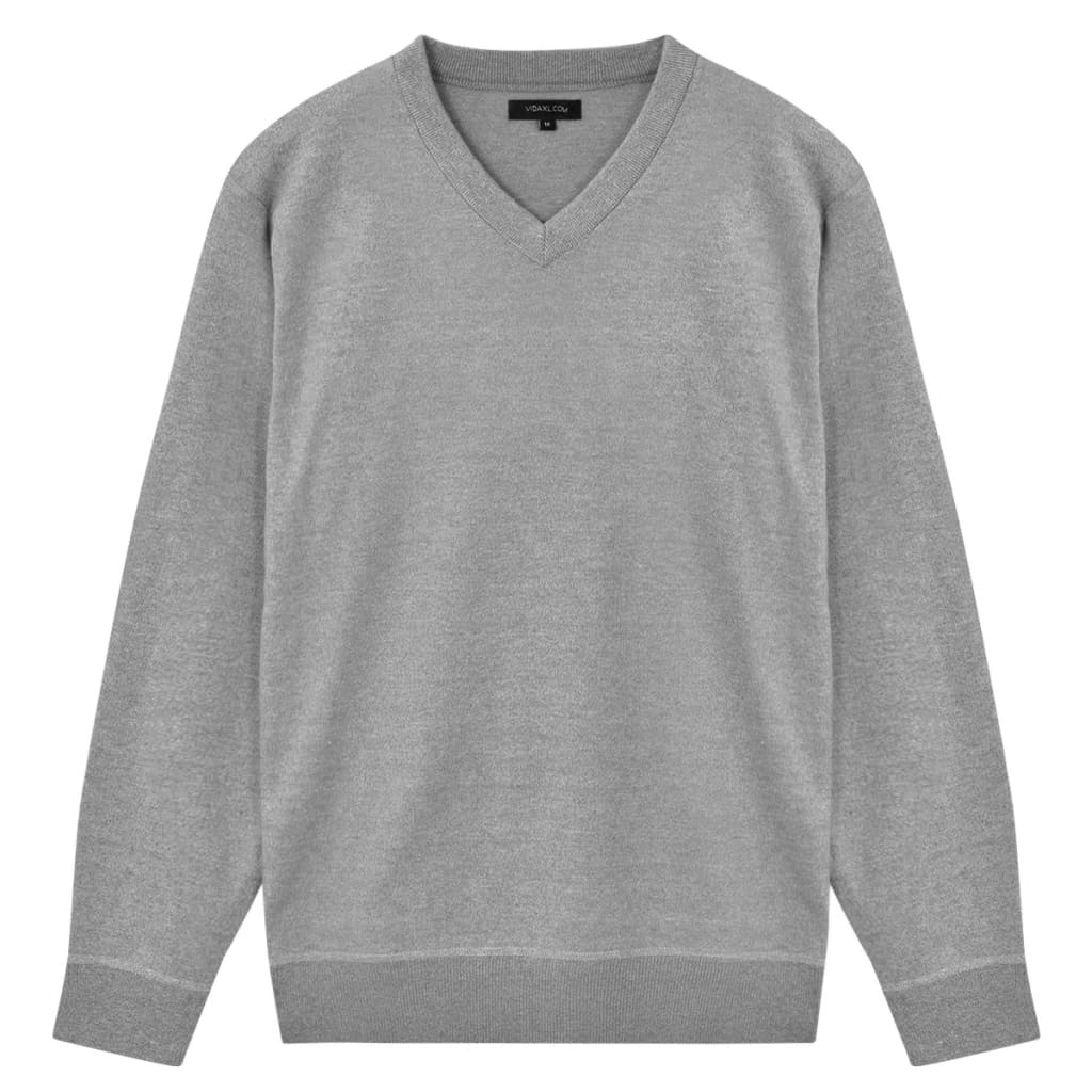 vidaXL Pánsky sveter s výstrihom do V 5 ks šedý XL