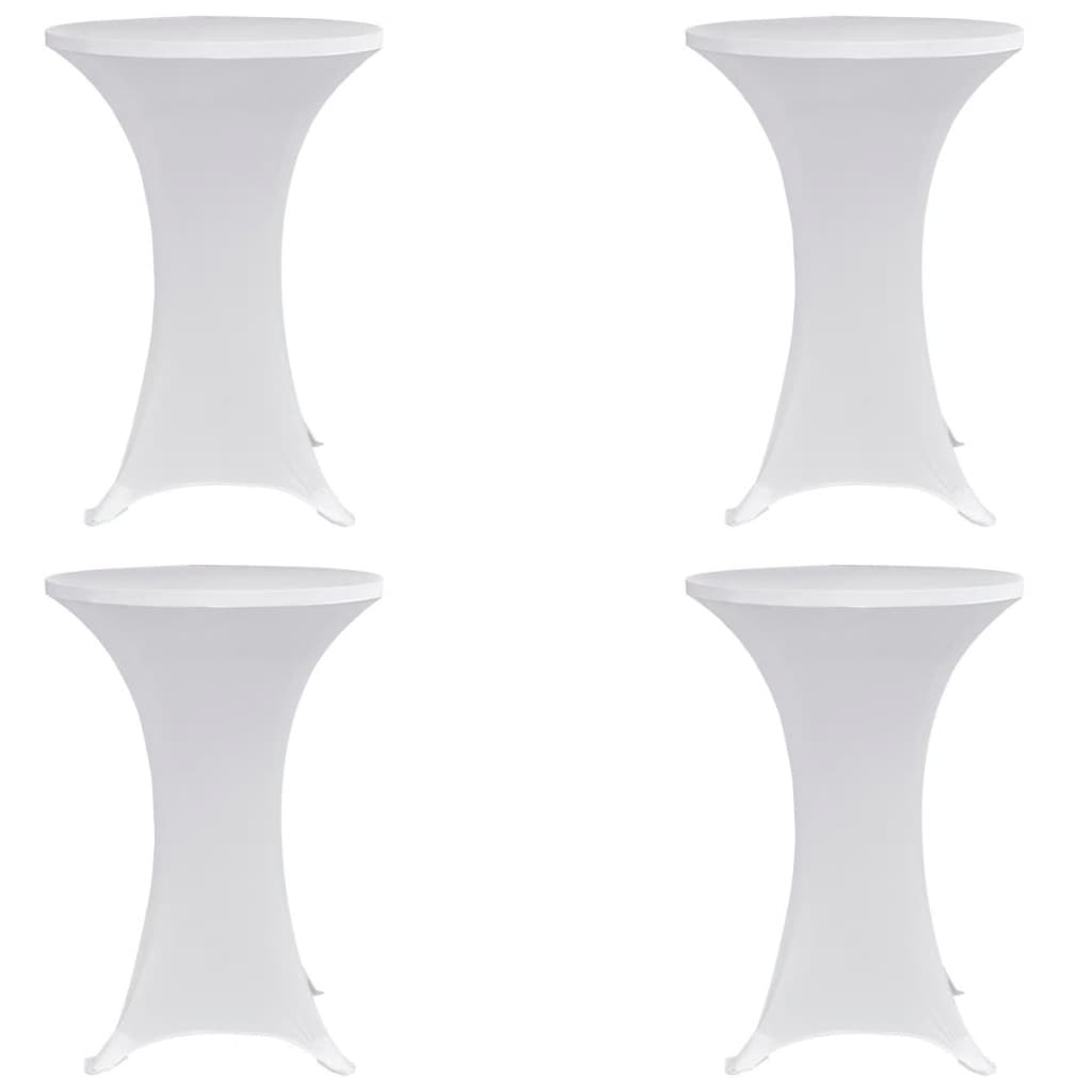 vidaXL Obrusy na stojaci stôl 4 ks biele Ø70 cm naťahovacie
