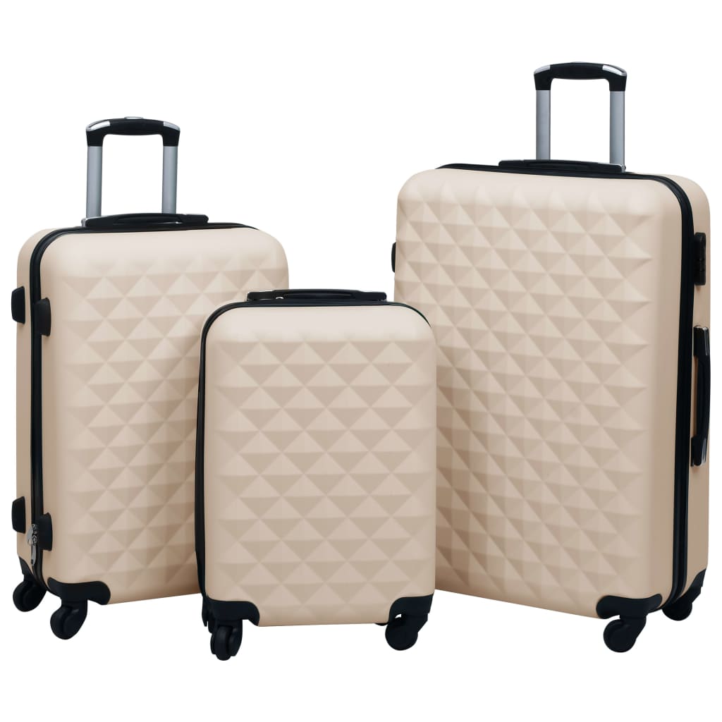 vidaXL Súprava cestovných kufrov s tvrdým krytom 3 ks zlatá ABS