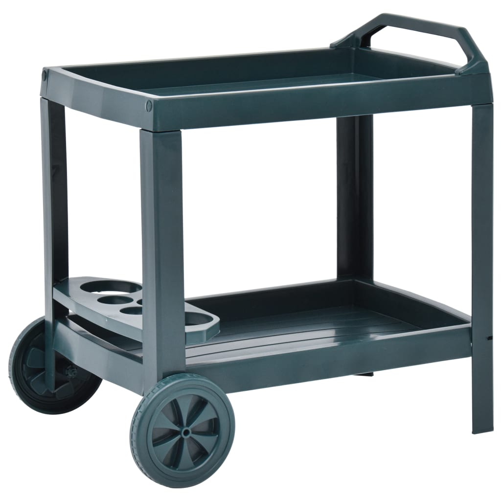 vidaXL Nápojový vozík zelený 69x53x72 cm plastový