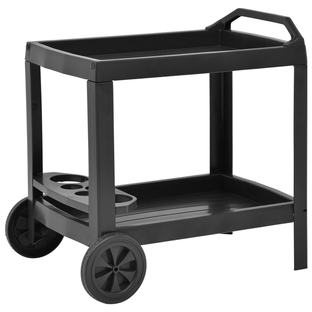 vidaXL Nápojový vozík antracitový 69x53x72 cm plastový