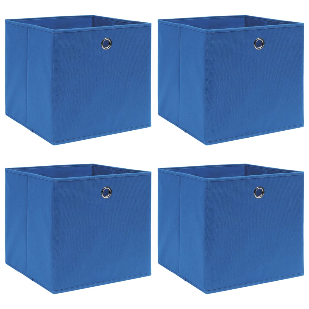 vidaXL Úložné boxy 4 ks modré 32x32x32 cm látkové