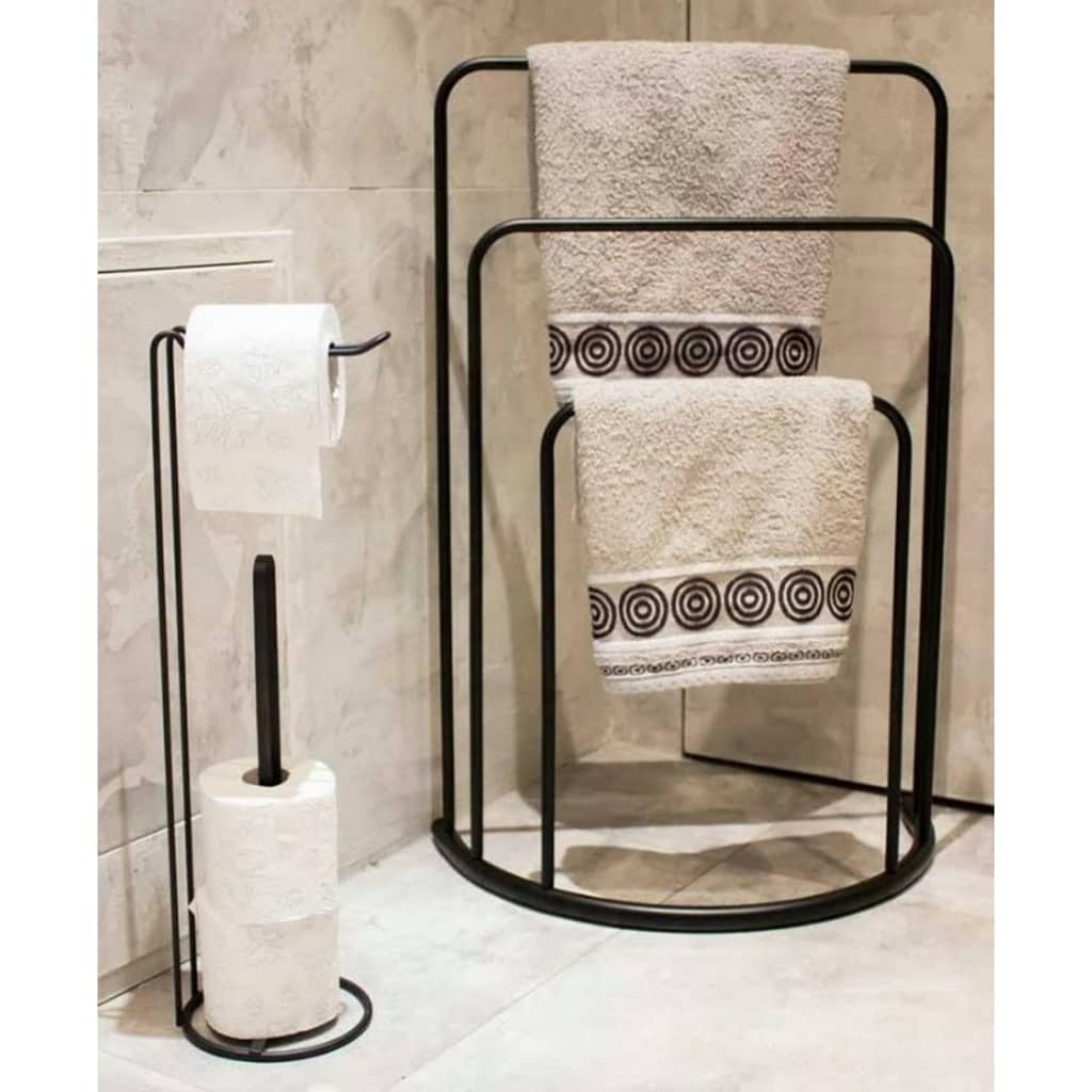 Bathroom Solutions Stojaci vešiak na uteráky 49,5x75 cm kov čierny